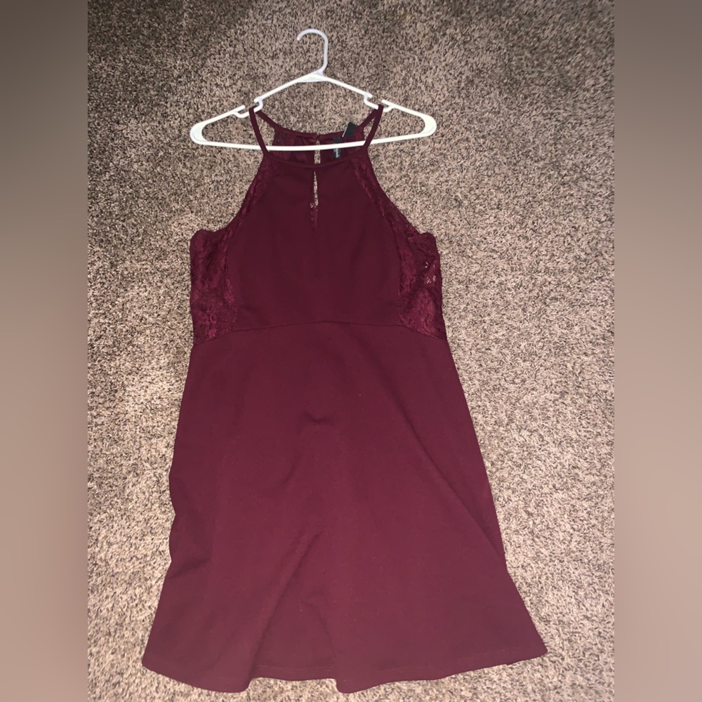 Burgundy Short Dress